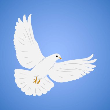 Whit Monday vektör illüstrasyon arkaplan resmi. Parlak gökyüzünde uçan kuş ve güneş doğuşu.