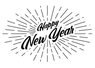 Yeni Yıl tipografi geçmişiniz kutlu olsun. Şablon 