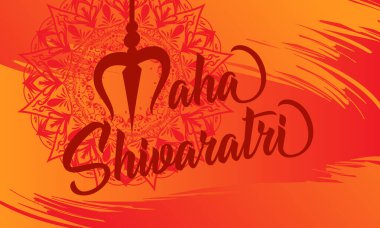 Dini Maha Shivratri festivali kutlama tasarımı. Trisula element vektör arkaplanı.