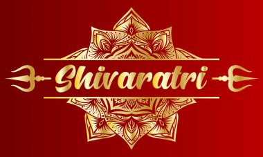 Dini Maha Shivratri festivali kutlama tasarımı. Trisula element vektör arkaplanı.