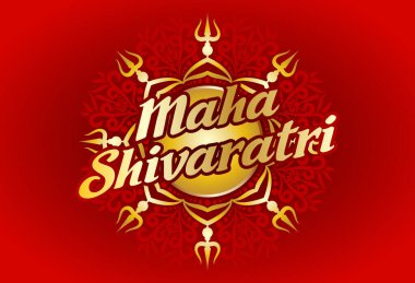 Dini Maha Shivratri festivali kutlama tasarımı. Trisula element vektör arkaplanı.