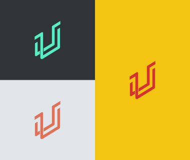 Yaratıcı U harfi logo vektör şablonu. Modern ve gelecekçi konsept.