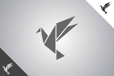 Kuş logosu vektör tasarımı. Modern ve minimal logoti. Hayvan logosu tasarımı çizimi. Marka, şirket, ürün, simge, etiket, iş için uygun. 
