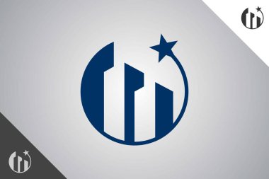 Gayrimenkul modern logoti. Mimari ve inşaat marka kimlik tasarım şablonu.