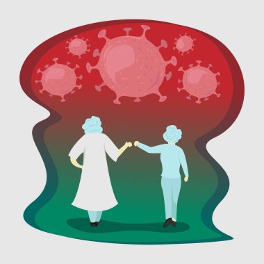 Sağlık ve tıbbi element vektör çizimi. Hastalıklardan ve virüsten korunma.