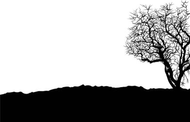 Dalgalarla dolu sakin bir kıyı manzarasının silueti, plaj, rahatlama ve açık hava yaşam çizimleri için ideal..