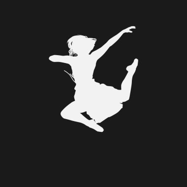 Balerin silueti hakkında yüksek detaylar. Minimum spor sembolü ve logosu. Öge tasarımı, arkaplan, pankart, arkaplan, kapak, logotip için uygun.