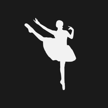 High details of ballerina silhouette. Minimal symbol and logo of sport. Fit for element design, background, banner, backdrop, cover, logotype. clipart