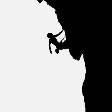 Silüet tırmanışına dair yüksek detaylar. Minimum spor sembolü ve logosu. Öge tasarımı, arkaplan, pankart, arkaplan, kapak, logotip için uygun.