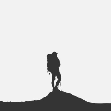 Yürüyüş siluetiyle ilgili yüksek detaylar. Minimum spor sembolü ve logosu. Öge tasarımı, arkaplan, pankart, arkaplan, kapak, logotip için uygun.