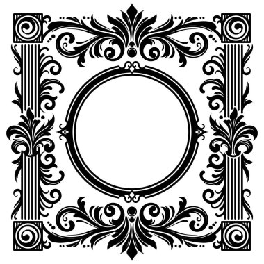 Zamansız tasarım projeleri için klasik vektör sınırı. Davetiyeler ve kırtasiye için klasik dekoratif çerçeve. Karmaşık desenli dekoratif antik sınır.