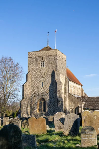 Steyning, West Sussex, İngiltere - 10 Ocak. Steyning, Batı Sussex 'teki St. Andrew ve St. Cuthman Kilisesi 10 Ocak 2024
