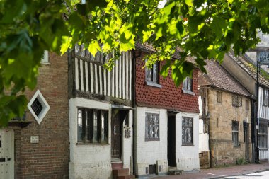 EAST GRINSTEAD,  WEST SUSSEX, UK, AUGUST 16. Ye olde lock up and Windsor Cottage in High Street East Grinstead West Sussex on August 16, 2024 clipart