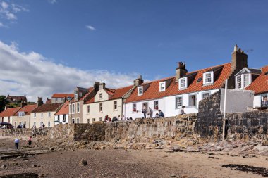 PITTENWEEM, FIFE, SCOTLAND, AUGUST 13. View of the seafront in Pittenweem, Fife, Scotland on August 13, 2010. Unidentified people. clipart