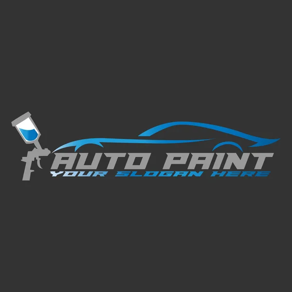 Auto Schilderen Logo Met Spuitpistool Unieke Kleurrijke Voertuig Concept Eps — Stockvector