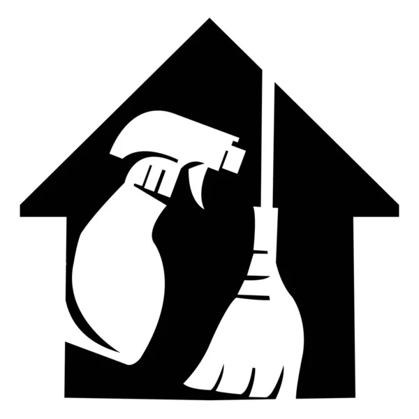 Cleaning Service Logo Design Idea Creative Eco Symbol Template Building — Stock Vector