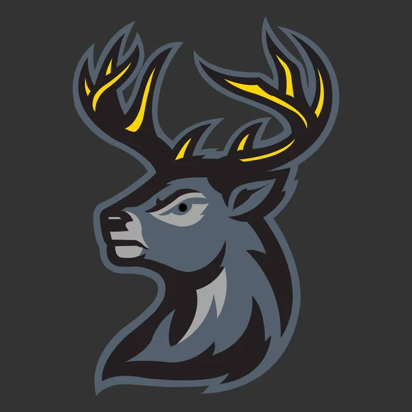 Deer Chifre Mascote Esport Logotipo Design Ilustrações Vector Template Eps —  Vetores de Stock
