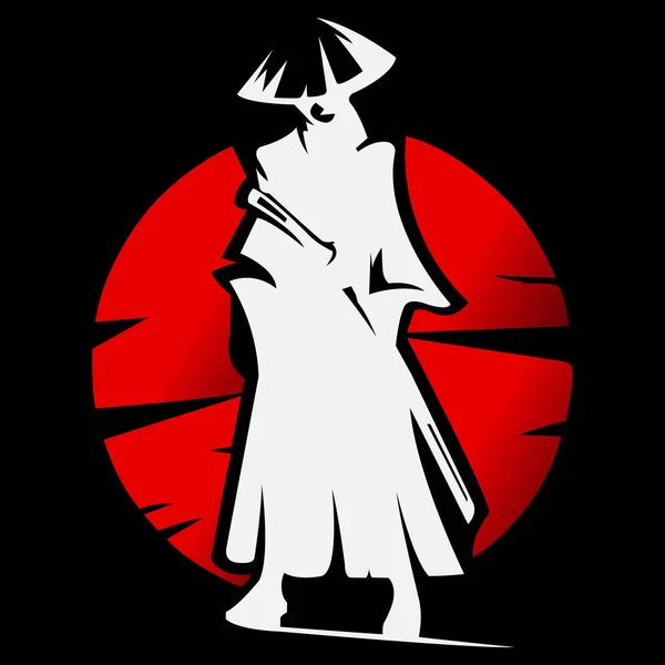 stock vector samurai logo design vector illustration symbol warrior character mascot japanese sword template.EPS 10