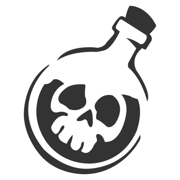 Череп Иллюстрацией Значка Бутылки Пираты Веселый Знак Роджер Eps Стоковый вектор