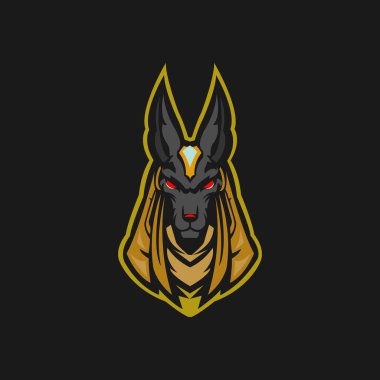 Anubis logo tasarım vektör şablonu, Anubis maskot vektör çizimi. EPS 10