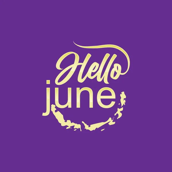 Γεια Σας Ιούνιο Πρότυπο Διάνυσμα Σχεδιασμός Για Banner Ευχετήριες Κάρτες — Διανυσματικό Αρχείο