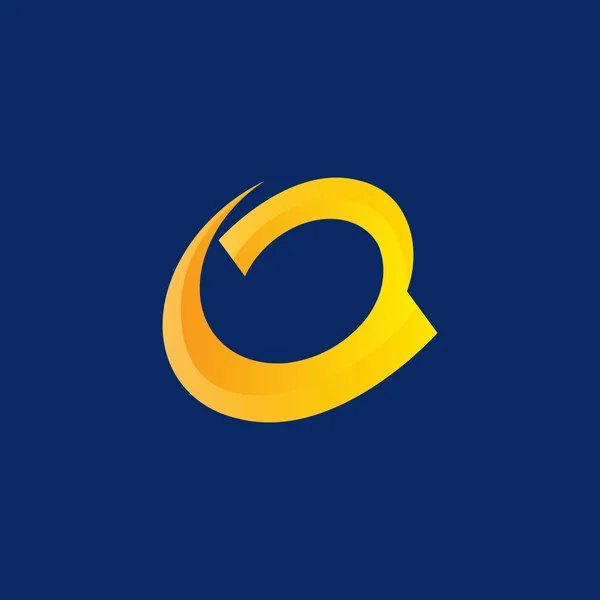 Streszczenie Wstępne Pismo Logo Orange Circular Zaokrąglona Linia Styl Nieskończoności — Wektor stockowy