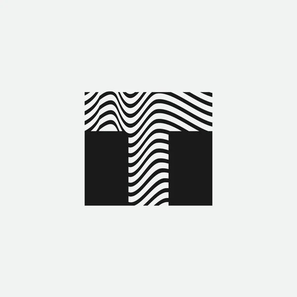 Vågiga Linjer Bildar Brevets Logotyp Design Eps — Stock vektor