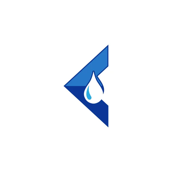Czysta Kropla Wody Litera Logo Ekologiczna Ikona Realistyczna Eps — Wektor stockowy