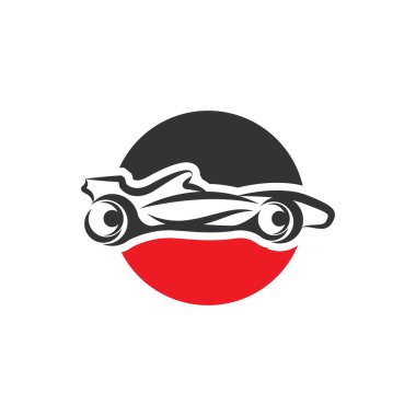 Spor araba logosu simgesi. Motorlu taşıt bayisi amblemi. EPS 10