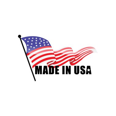 Amerikan bayrağı düz vektör logosu. Amerika Birleşik Devletleri 'nin basit vektör düğmesi bayrağı.