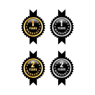 Kırmızı renk vektör ürün kalitesi etiketinde 1,2 yıl garanti. Altıgen benzersiz biçiminde garanti etiketi.