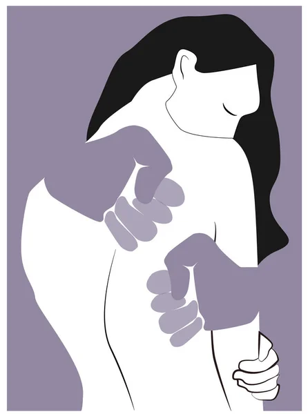 Иллюстрация Домашнего Насилия Женщина Страдает Женщина Избита — стоковое фото