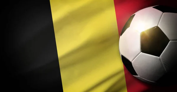 벨기에 전통적 그리고 깃발을 배경으로 구성되어 위에서 — 스톡 사진