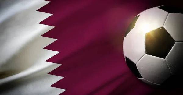 카타르 고전적 깃발로 구성되어 위에서 — 스톡 사진