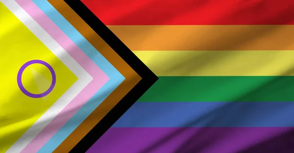 Прогрес Лгбт Прапор Фон Пов Язаний Колективом Сексуального Гендерного Різноманіття — стокове фото