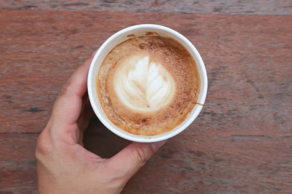 Forró Kávé Cappuccino Kávé Vagy Latte Kávé Vagy Lapos Fehér — Stock Fotó