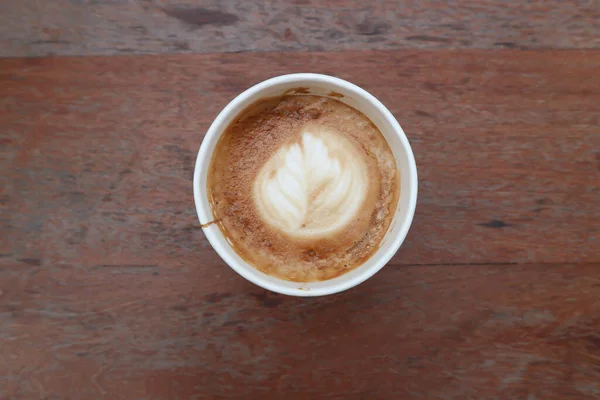 Ζεστό Καφέ Καπουτσίνο Καφέ Καφέ Latte Λευκό Για Σερβίρισμα — Φωτογραφία Αρχείου