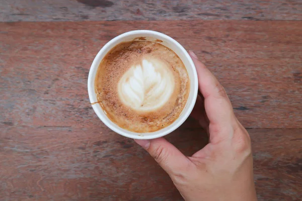 Heißer Kaffee Cappuccino Oder Latte Coffee Oder Flachweiß Zum Servieren — Stockfoto