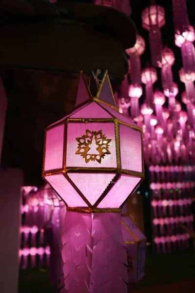 Thailändsk Lykta Thailändskt Ljus Eller Thailändsk Lampa Eller Thailändsk Festival — Stockfoto