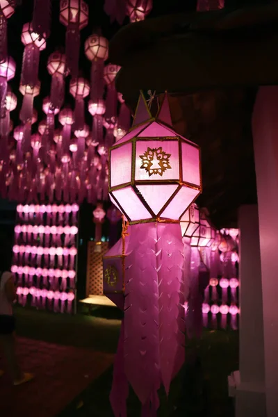 Thailändsk Lykta Thailändskt Ljus Eller Thailändsk Lampa Eller Thailändsk Festival — Stockfoto