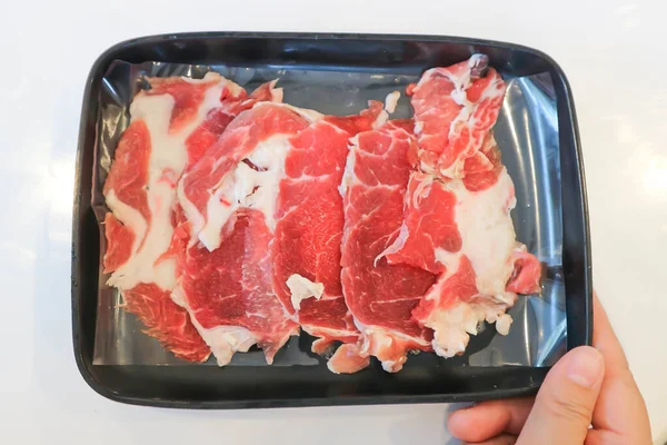 Daging Sapi Mentah Atau Daging Cincang Dan Daging Babi Atau — Stok Foto