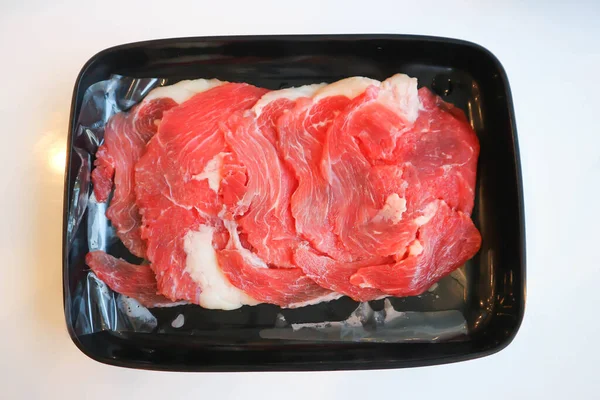 Raw Beef Sliced Beef Meat Cook — Stock Photo, Image
