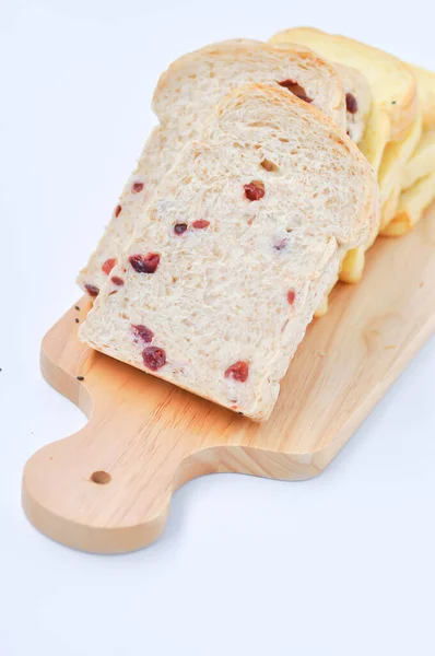 Brood Volkorenbrood Brood Cranberrybrood Schaal — Stockfoto