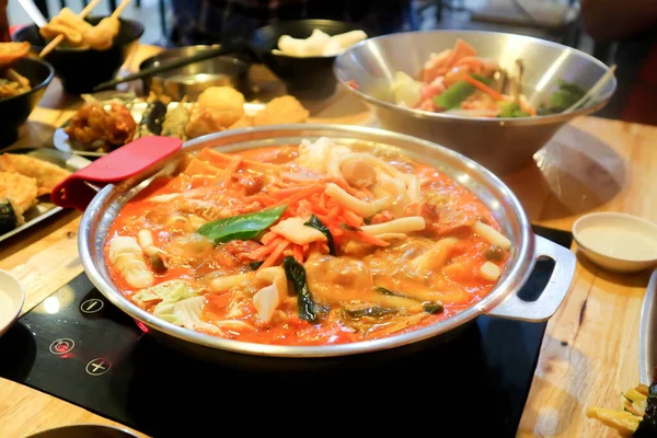 Tokbokki Gemüse Oder Gemüsesuppe Oder Koreanische Suppe Topf — Stockfoto