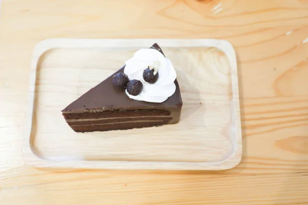 Κέικ Κέικ Σοκολάτας Κέικ Στρώμα Επικάλυψη Κρέμας — Φωτογραφία Αρχείου