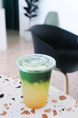 Green Tea Lemon Soda, Lemon green tea soda or Matcha Lemon Soda or Matcha Honey Lemon Soda for serve