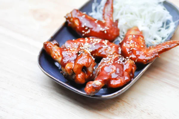 Grilled Chicken Poasted Chicken Korean Sauce Korean Chicken Vegetable — Stock Photo, Image