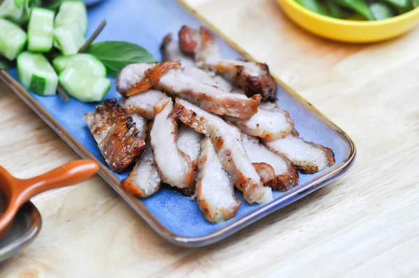 Daging Babi Panggang Daging Babi Atau Irisan Daging Babi Dan — Stok Foto