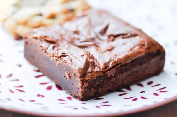 Brownie Pastel Chocolate Con Galleta Chocolate — Foto de Stock