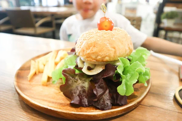 stock image burger or pork burger or hamburger or beef burger or cheese burger , bun